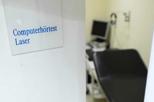 Computerhörtest mit Laser